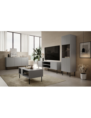 TESORO KM-1 Komoda Jasny Popiel 150x42x81cm - Design i Funkcjonalność