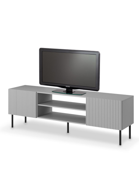 TESORO Stolik RTV Jasny Popiel 180x42x57cm - Elegancja i Funkcjonalność