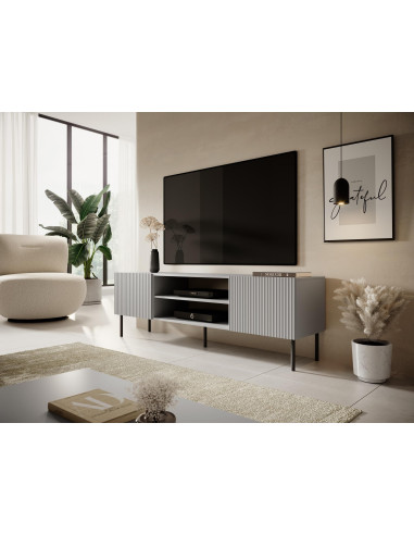 TESORO Stolik RTV Jasny Popiel 180x42x57cm - Elegancja i Funkcjonalność