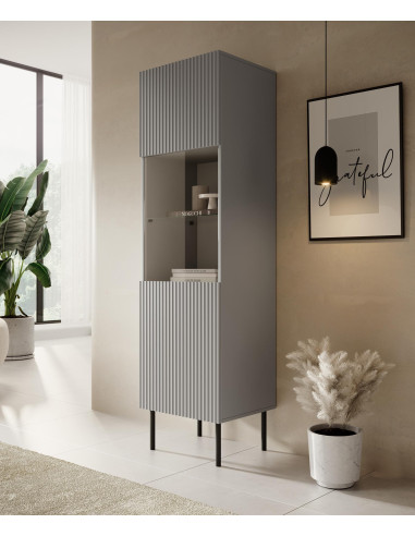 TESORO Witryna Jasny Popiel 50x42x180cm - Design i Ekskluzywność