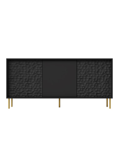 RITMO KM-1 Komoda Czarny Złoty 155x41x73cm - Nowoczesny Glamour