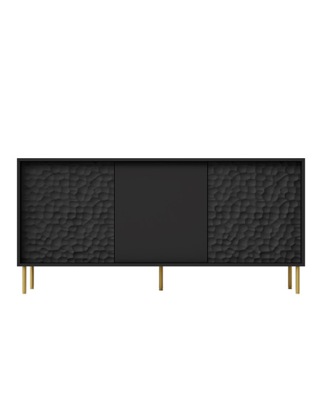 RITMO KM-1 Komoda Czarny Złoty 155x41x73cm - Nowoczesny Glamour