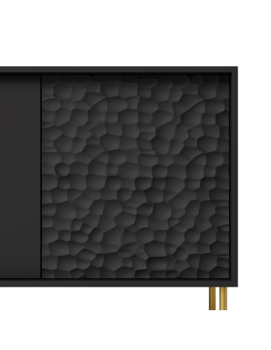 RITMO KM-1 Komoda Czarny Złoty 155x41x73cm - Nowoczesny Glamour