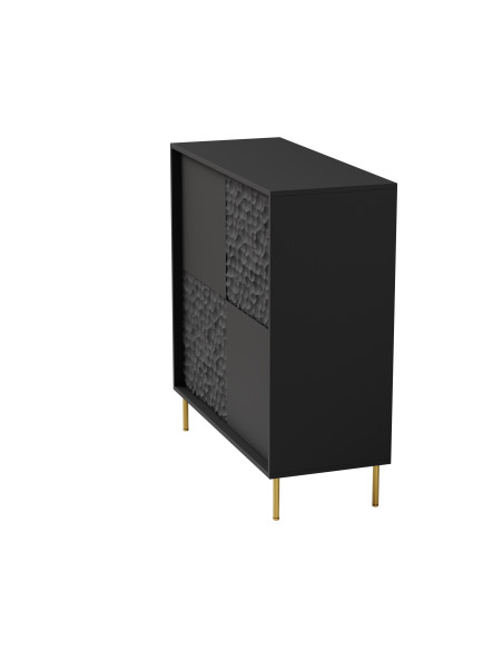 RITMO KM-2 Komoda Czarny Złoty 100x41x105cm - Styl i Luksus
