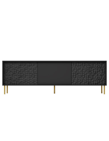RITMO Stolik RTV Czarny Złoty 180x41x58cm - Nowoczesność i Styl