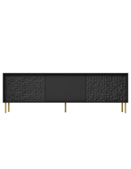 RITMO Stolik RTV Czarny Złoty 180x41x58cm - Nowoczesność i Styl
