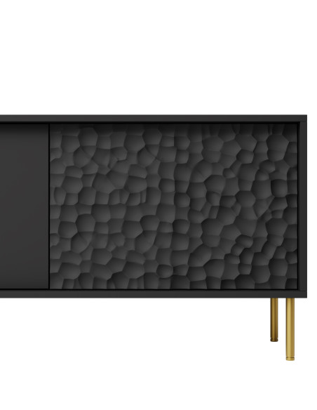 RITMO Stolik RTV Czarny Złoty 180x41x58cm - Nowoczesność i Styl