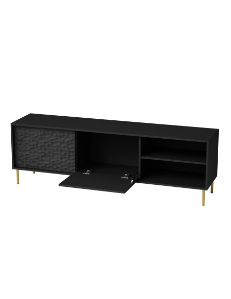 RITMO Stolik RTV Czarny Złoty 180x41x58cm - Nowoczesność i Styl