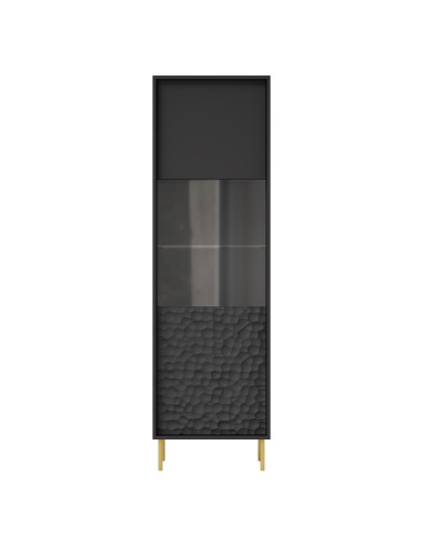 RITMO Witryna Czarny Złoty 55x41x185cm - Ekskluzywne Wykończenie