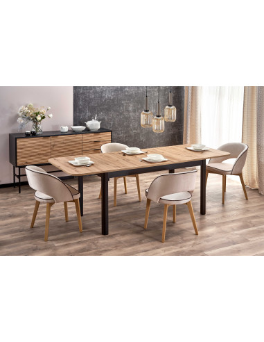 WAVO Stół Rozkładany 160-240cm Dąb Artisan/Czarny - Styl i Przestrzeń