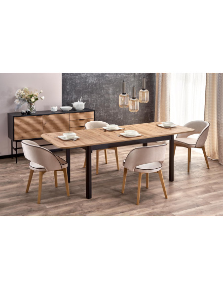 WAVO Stół Rozkładany 160-240cm Dąb Artisan/Czarny - Styl i Przestrzeń
