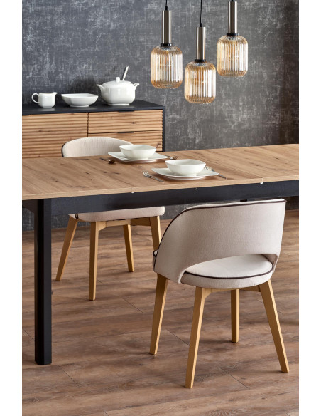 WAVO Stół Rozkładany 160-240cm Dąb Artisan/Czarny - Styl i Przestrzeń