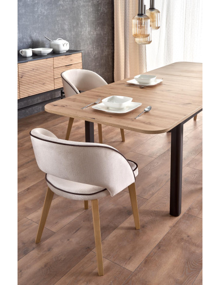 WAVO Stół Rozkładany 160-240cm Dąb Artisan/Czarny - Styl i Przestrzeń
