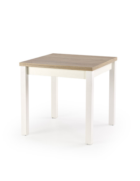 CHARON Stół Rozkładany Dąb Sonoma/Biały 80-160cm - Jasność i Styl