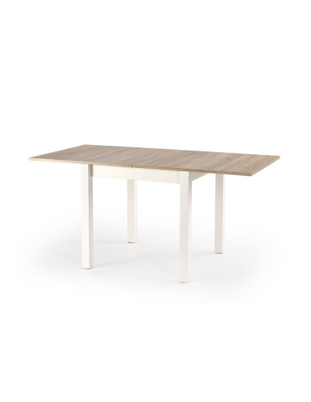 CHARON Stół Rozkładany Dąb Sonoma/Biały 80-160cm - Jasność i Styl