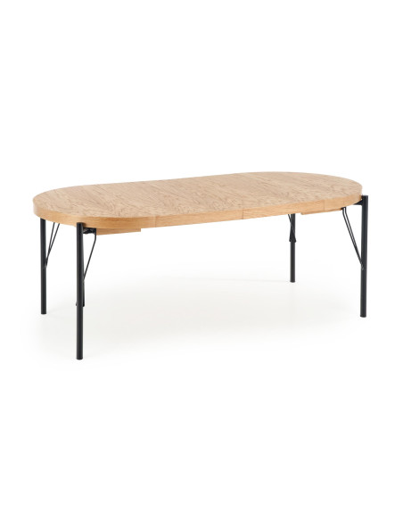 INTENSO Duży Stół Rozkładany 100-300cm Dąb Naturalny - Czarny