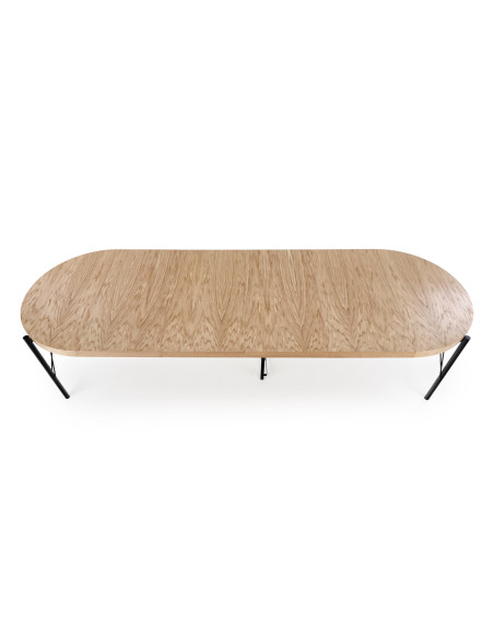 INTENSO Duży Stół Rozkładany 100-300cm Dąb Naturalny - Czarny