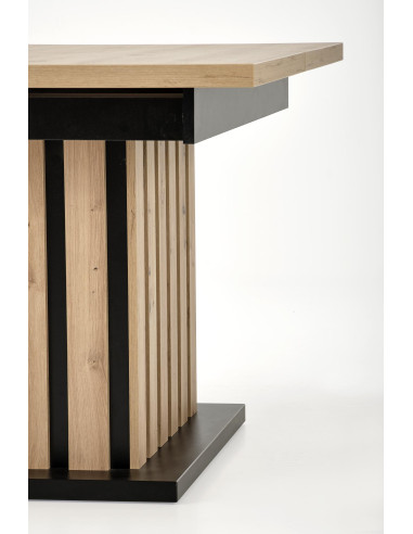 LAMELLO stół rozkładany 160-210/90 cm dąb artisan/czarny  | Kompaktowa Wygoda