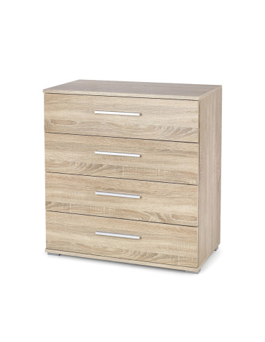 DORIS KM-3 Komoda Dąb Sonoma 77x40x82cm - Naturalny Urok i Pojemność