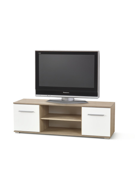 DORIS RTV1 Szafka RTV Dąb/Biały - Dwutonowa Szykowność