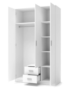 DORIS S-3 Szafa z 2 Szufladami 120/52/205 cm Biała -... 2