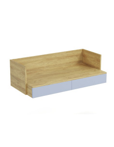 PLENTO Szafka 110x55x38cm Hikora Naturalna/Fronty Niebieski Horyzont