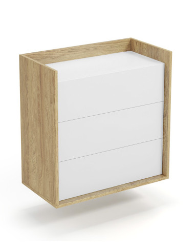 PLENTO Szafka 78x41x83cm Hikora Naturalna/Fronty Biel Alpejska