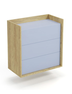 PLENTO Szafka 78x41x83cm Hikora Naturalna/Fronty Niebieski Horyzont