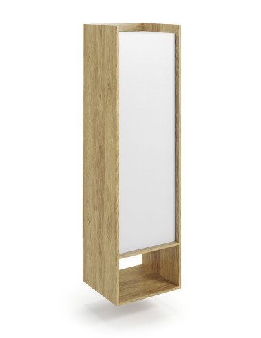 PLENTO Szafka Wysoka 50x41x179cm Hikora Naturalna/Fronty Biel Alpejska