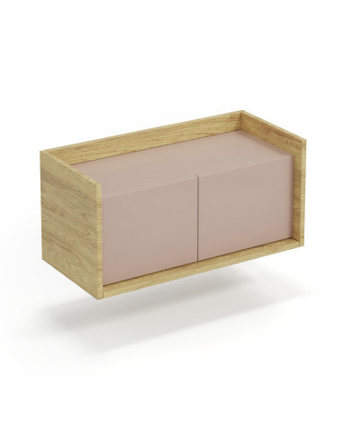 PLENTO Szafka Niska 78x41x36cm Hikora Naturalna/Fronty Antyczny Róż