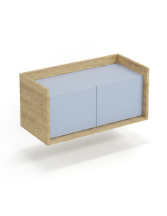 PLENTO Szafka Niska 78x41x36cm Hikora Naturalna/Fronty Niebieski Horyzont