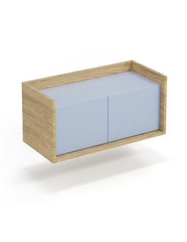 PLENTO Szafka Niska 78x41x36cm Hikora Naturalna/Fronty Niebieski Horyzont