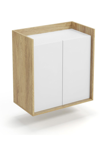 PLENTO Szafka 78x41x83cm Hikora Naturalna/Fronty Biel Alpejska