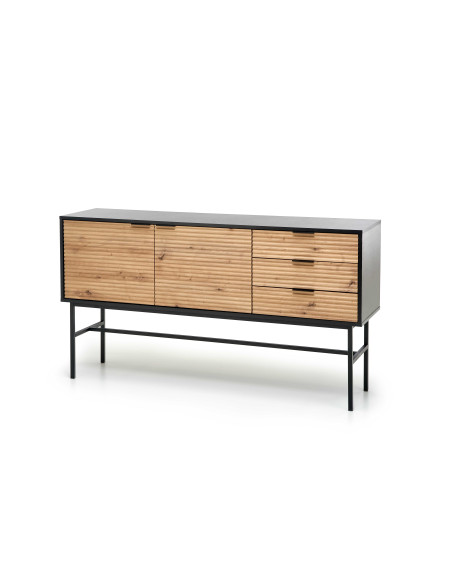 ZENIT KM-1 Komoda Dąb Artisan/Czarny 160x86cm - Przestrzeń i Styl