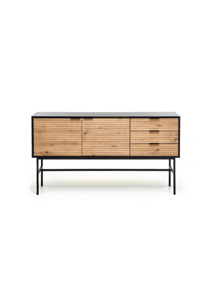 ZENIT KM-1 Komoda Dąb Artisan/Czarny 160x86cm - Przestrzeń i Styl