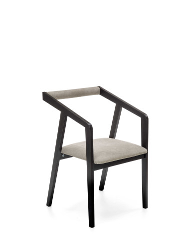 ZULAN Krzesło Velvet Czarny/Popielaty - Stylowe Siedzisko z Drewna Bukowego