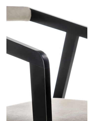 ZULAN Krzesło Velvet Czarny/Popielaty - Stylowe Siedzisko z Drewna Bukowego