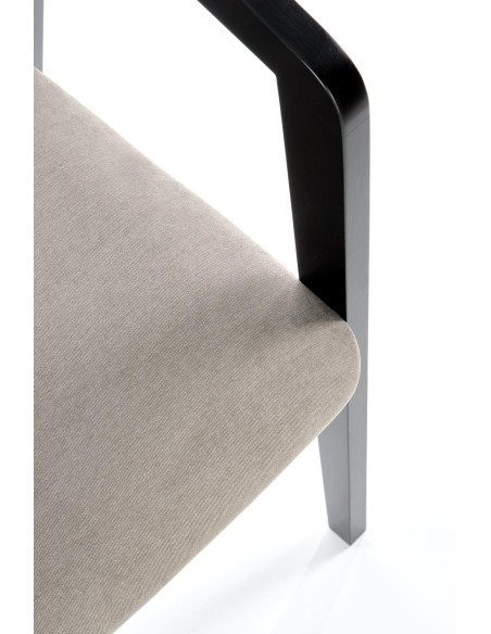 ZULAN Krzesło Velvet Czarny/Popielaty - Stylowe Siedzisko z Drewna Bukowego