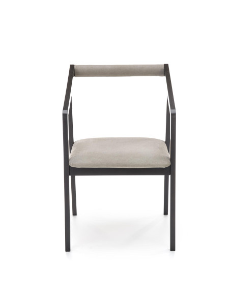 ZULAN Krzesło Velvet Czarny/Popielaty - Stylowe Siedzisko z Drewna Bukowego