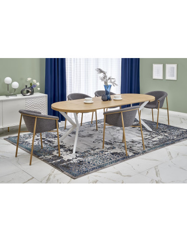 VISIONE Stół Rozkładany Dąb Złoty Fi100-250cm - Elegancja i Praktyczność