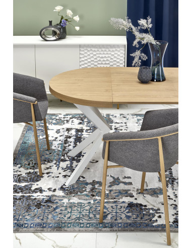 VISIONE Stół Rozkładany Dąb Złoty Fi100-250cm - Elegancja i Praktyczność