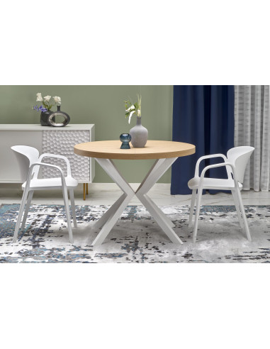 VISIONE Stół Rozkładany Dąb Złoty Fi100-250cm - Elegancja i Praktyczność