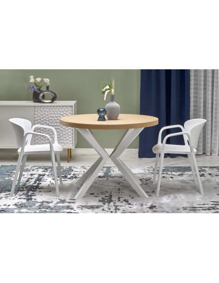 VISIONE Stół Rozkładany Dąb Złoty Fi100-250cm - Elegancja i Praktyczność