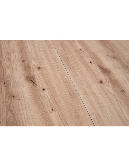 PAREDES Stół Okrągły Rozkładany Fi102-142cm Dąb Artisan z Czarnymi Nogami