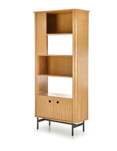 QUANTO REG-1 Regał Dąb Naturalny/Czarny 97x196cm - Elegancja i Przestrzeń