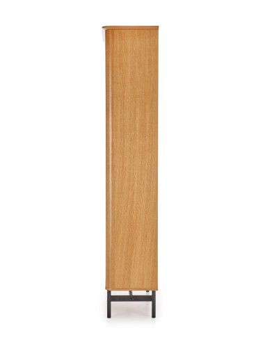QUANTO REG-1 Regał Dąb Naturalny/Czarny 97x196cm - Elegancja i Przestrzeń
