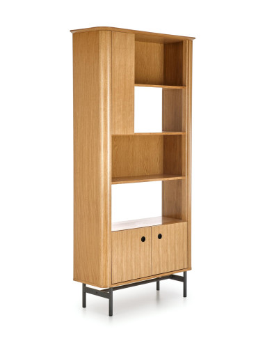 QUANTO REG-1 Regał Dąb Naturalny/Czarny 97x196cm - Elegancja i Przestrzeń
