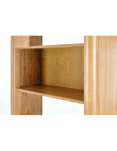 QUANTO REG-1 Regał Dąb Naturalny/Czarny 97x196cm - Elegancja i Przestrzeń