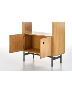 QUANTO REG-1 Regał Dąb Naturalny/Czarny 97x196cm - Elegancja i Przestrzeń 2