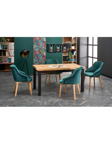 TOGO Stół Rozkładany 140-220cm Dąb Craft/Czarny - Ciepło i Nowoczesność